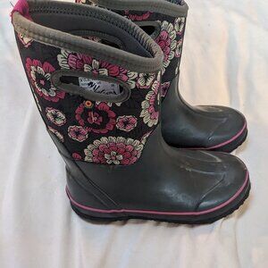 Bogs Winter Rain Boots, Size 5 Youth Girls
